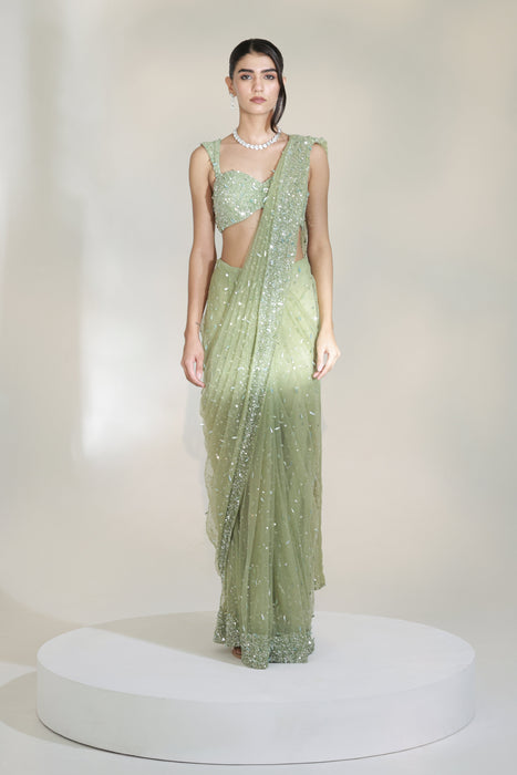 SAGE GLAM SAREE SET