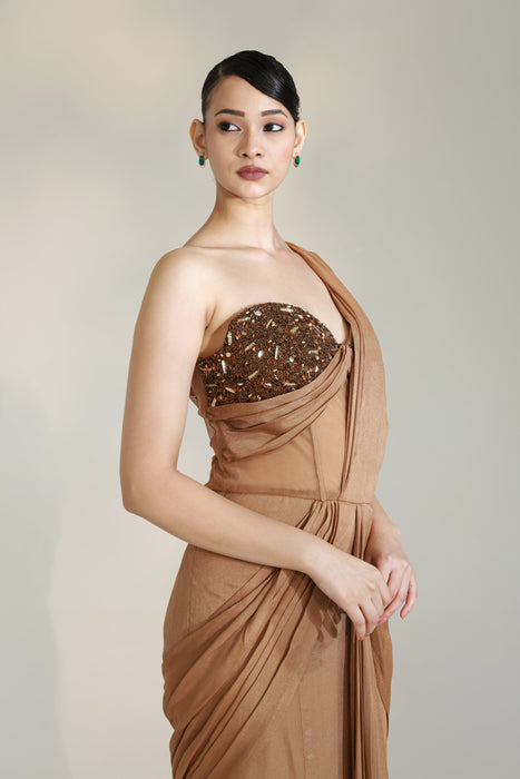 LUMINA CORSET SAREE GOWN