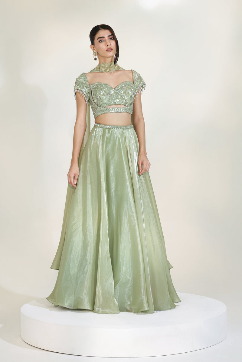 SAGE LUXE LEHENGA SET