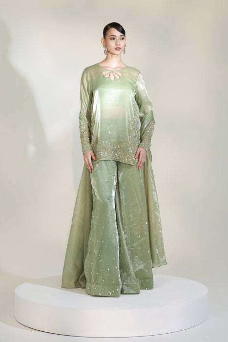 SAGE LUXE SHARARA SET