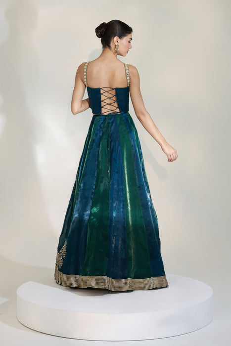 PRISM COLOUR BLOCKED LEHENGA