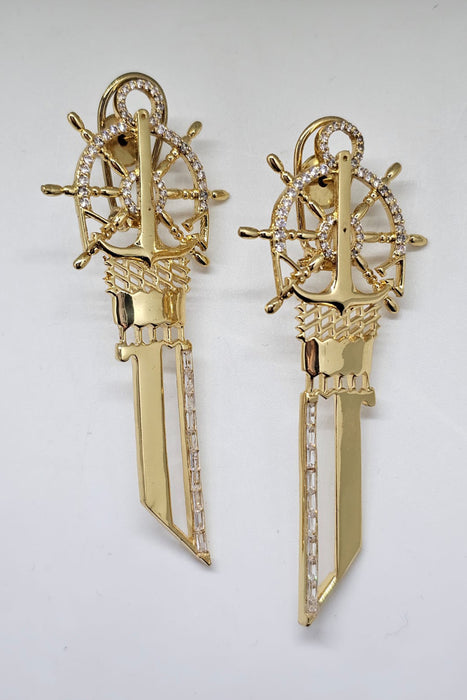 ANCHOR KEY STRAIGHT EARRINGS