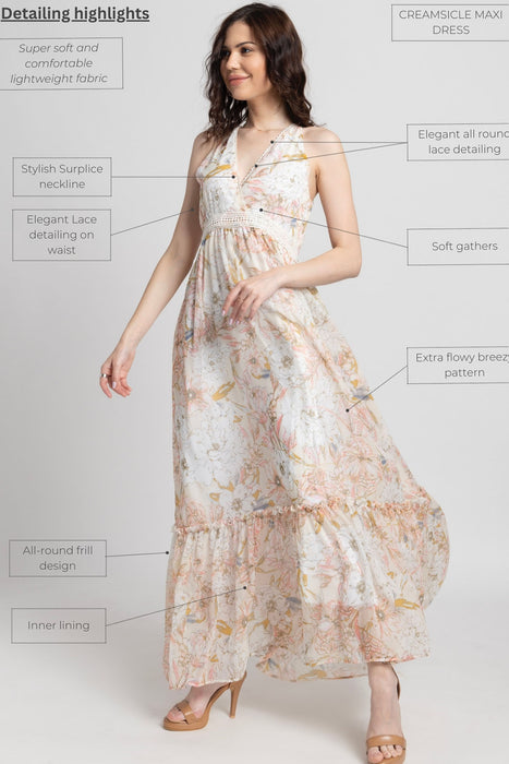 Creamsicle Surplice Maxi Dress