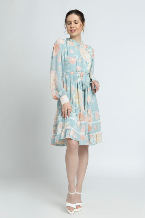 Frost Blue Knot Mini Dress