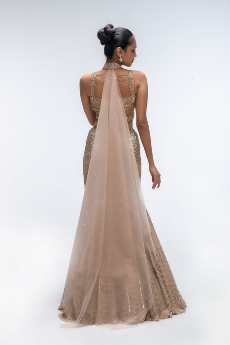 Golden Mirage Mermaid lehenga