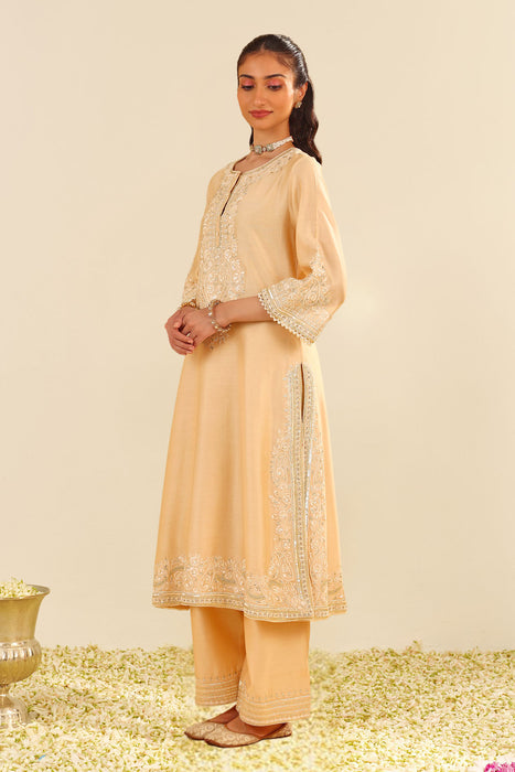 Sereen - A-Line Kurta With Palazzo (Beige)