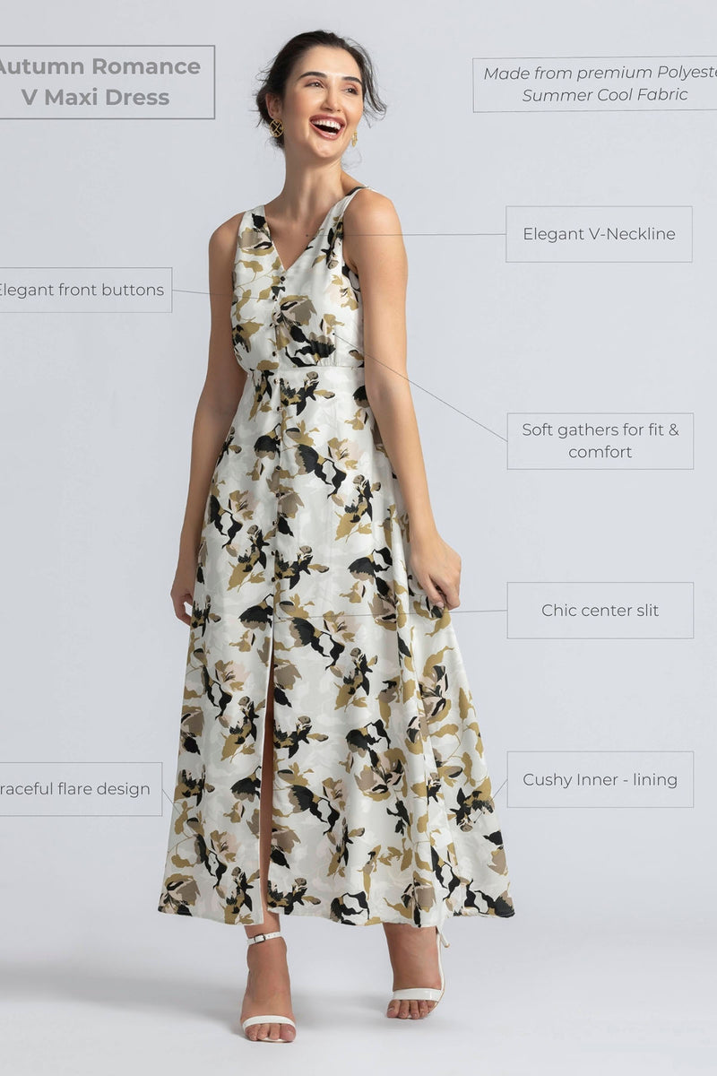 Autumn Romance V Maxi Dress