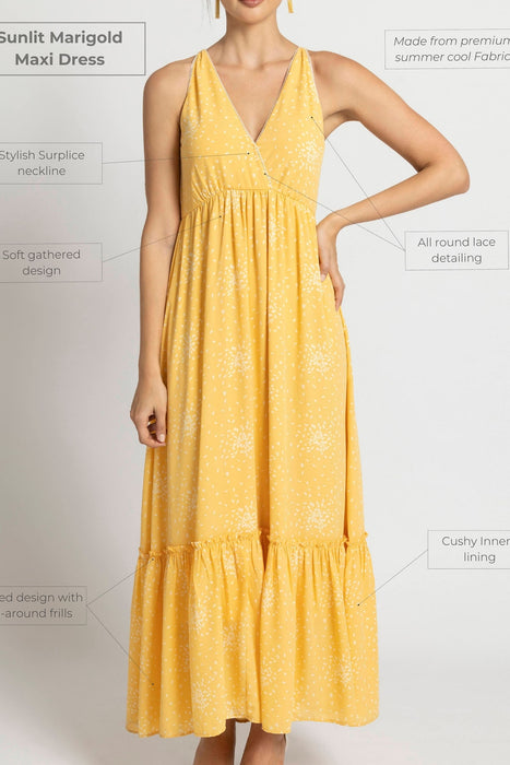 Sunlit Marigold Maxi Dress