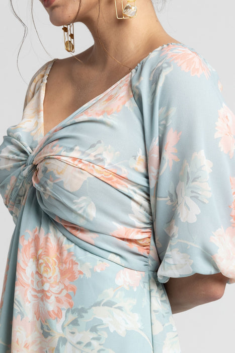 Frost Blue Yoke Maxi Dress