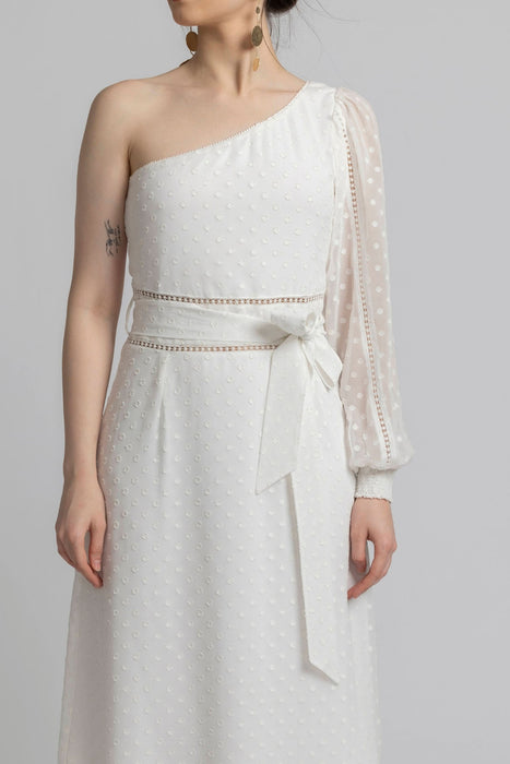 Snowflake White Midi dress