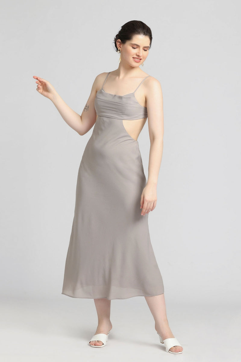 Ethereal Grey Midi Dress