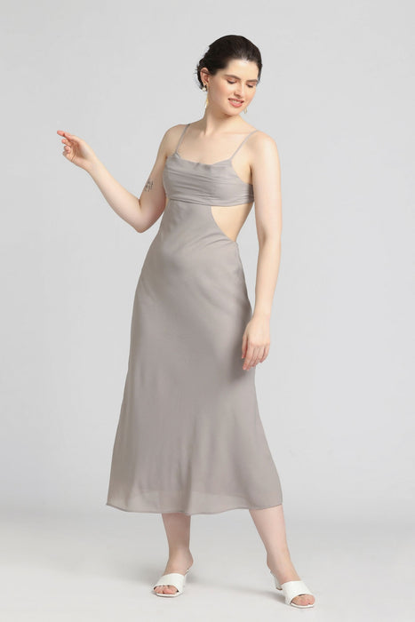 Ethereal Grey Midi Dress