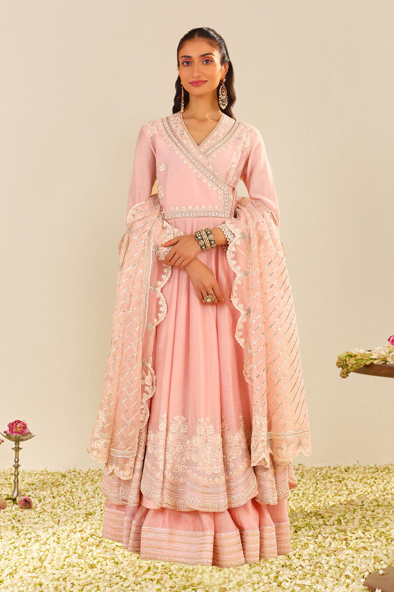 Ameena - Long Anarkali With Skirt (Blush Pink)