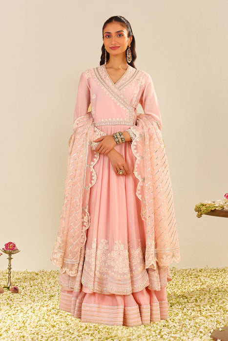 Ameena - Long Anarkali With Skirt (Blush Pink)