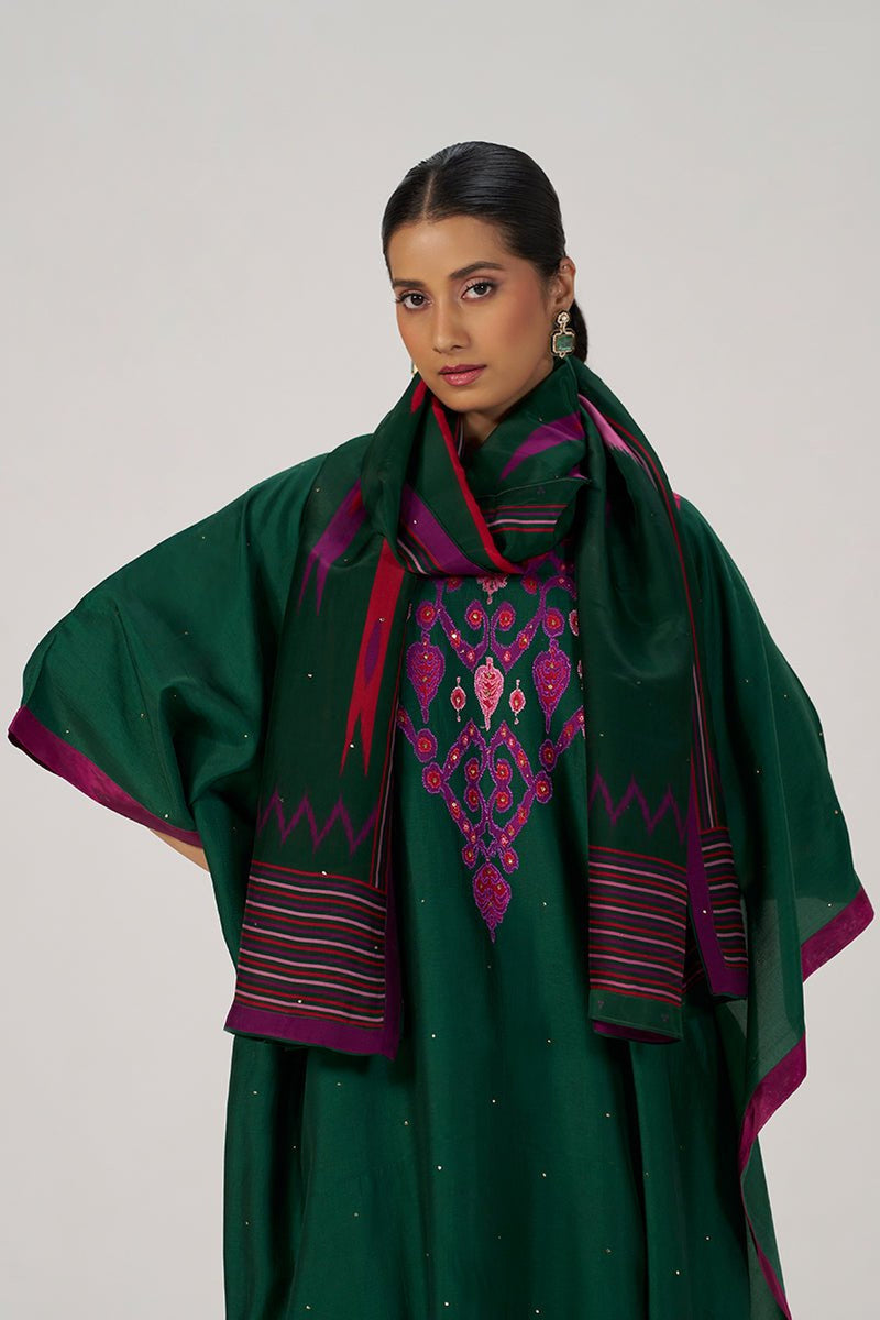 Evergreen Silk Festive Kaftaan Set