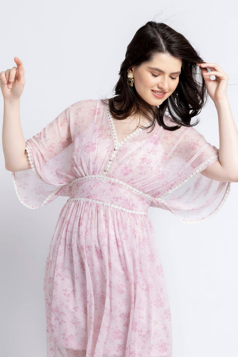 Serene Rosette V Maxi Dress