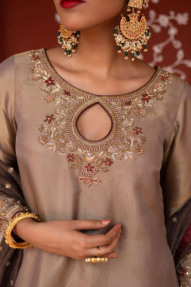 Shahbano Hand-Embroidered Gharara Set