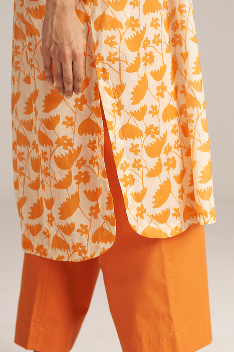 Celosia Orange and Cream Print Co-ord Set
