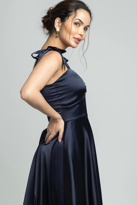 Navy Nights Sweetheart Midi Dress