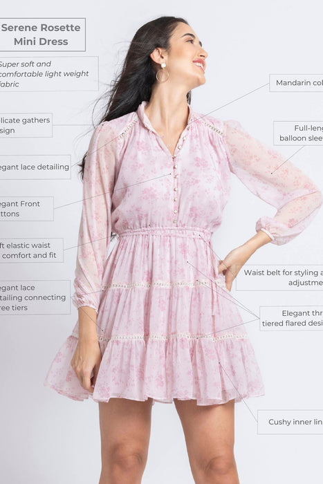 Serene Rosette Mini Dress