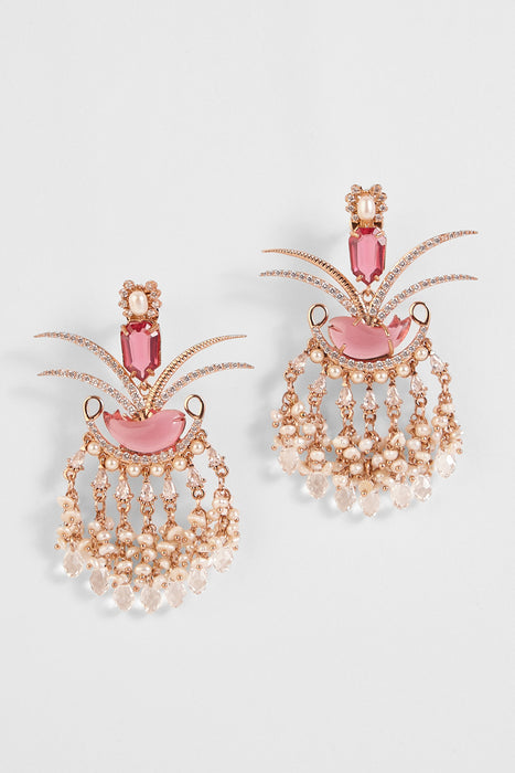 LE PALM FISH EARRINGS IN VINTAGE ROSE