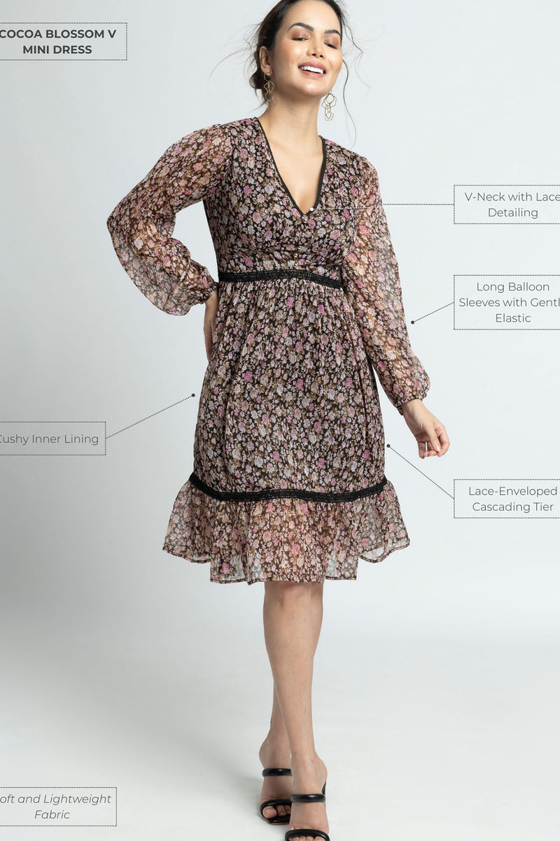 Cocoa Blossom V Mini Dress