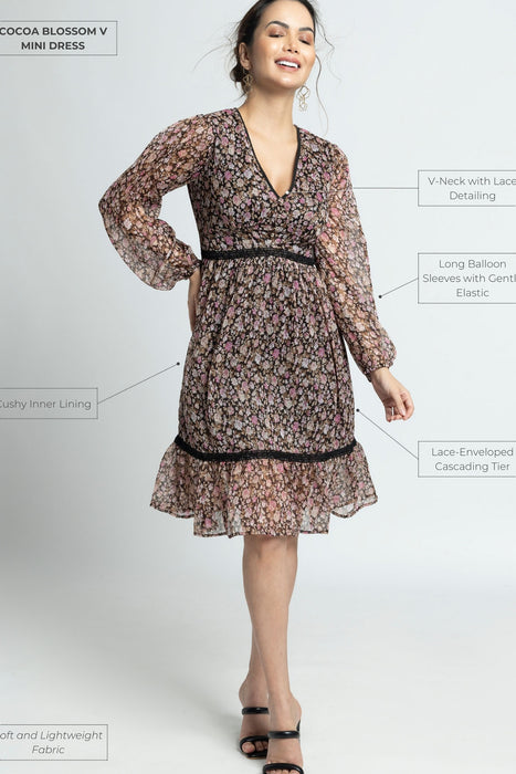 Cocoa Blossom V Mini Dress