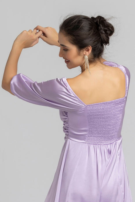 Lavender Elegance Sweetheart Maxi Dress