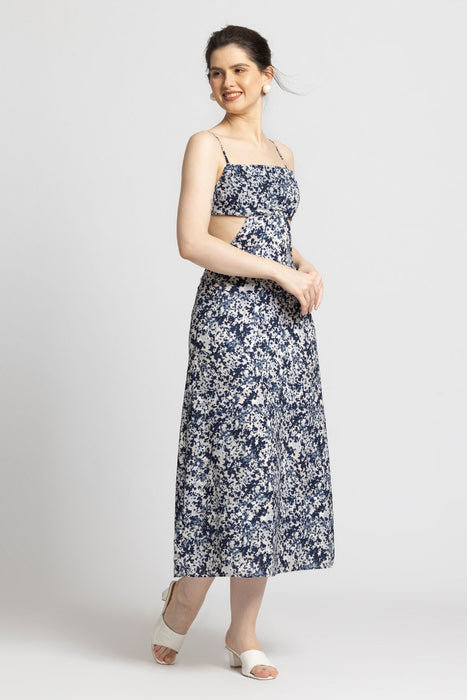Cerulean Charm Sleeveless Midi Dress