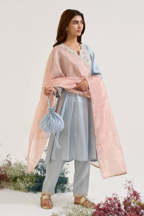 Sky Rosy Kota Tissue Dupatta