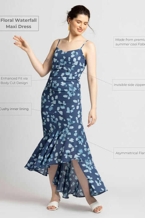 Floral Waterfall Maxi Dress