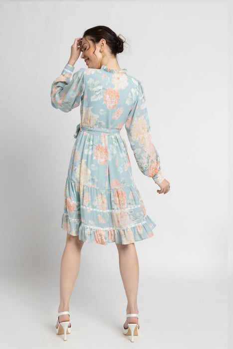 Frost Blue Knot Mini Dress