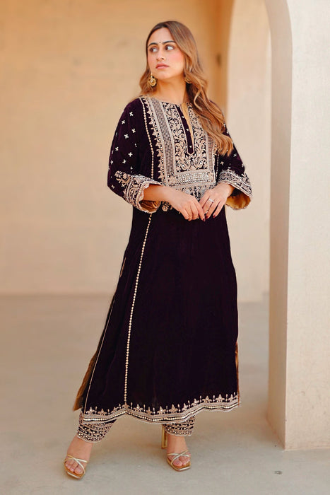 Marya - Long A-line Kurta with Salwar