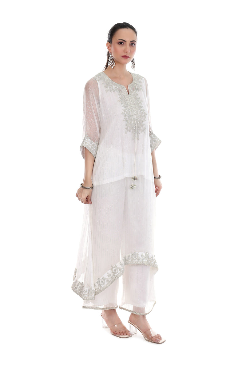 White Embroidered Kaftaan Set
