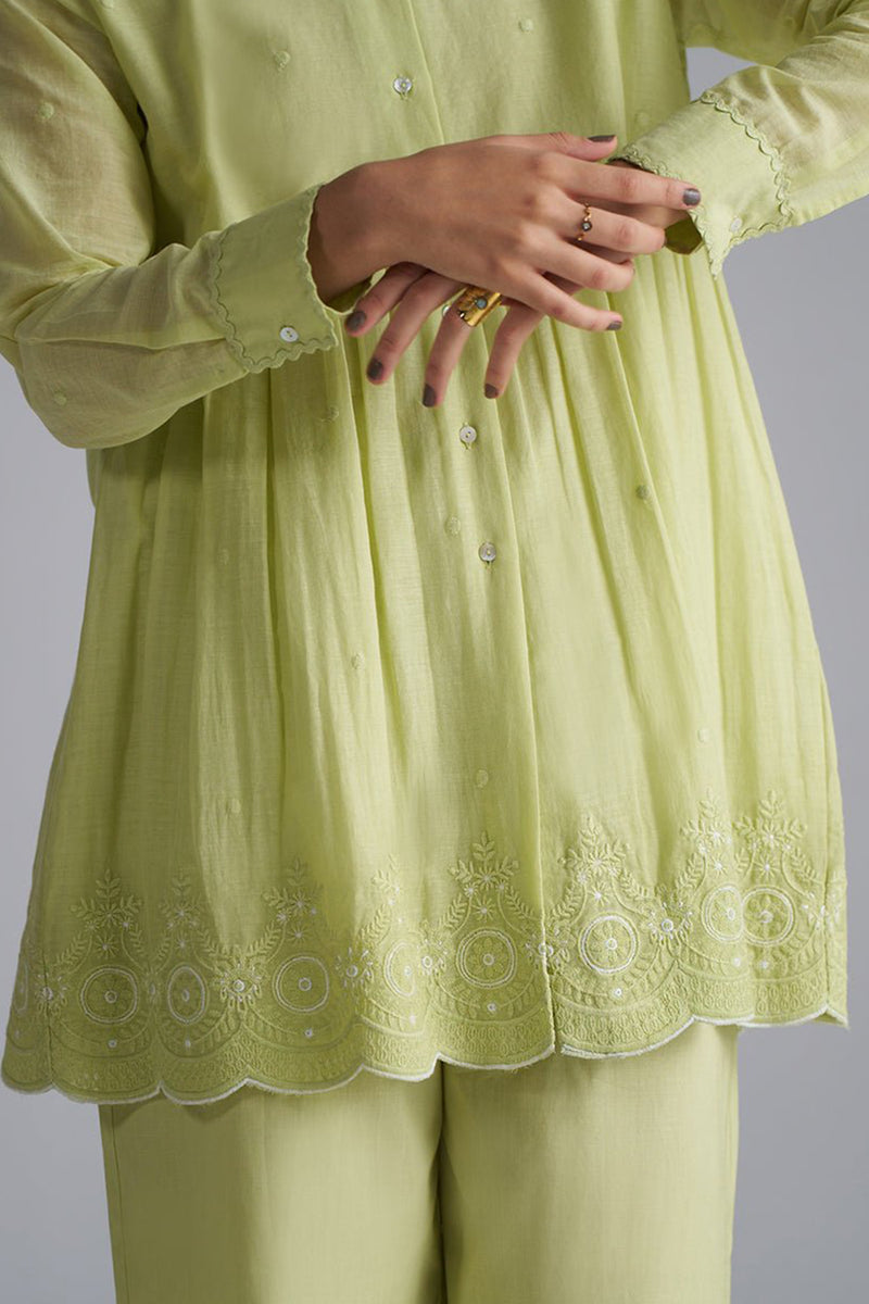 Fresh Mint Green Mul-Mul Co-ord Set