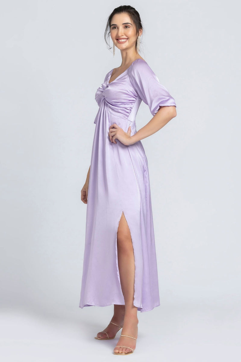 Lavender Elegance Sweetheart Maxi Dress