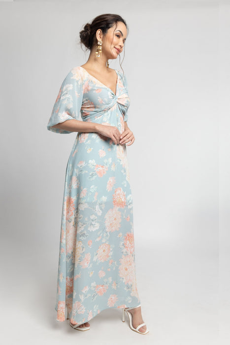 Frost Blue Yoke Maxi Dress