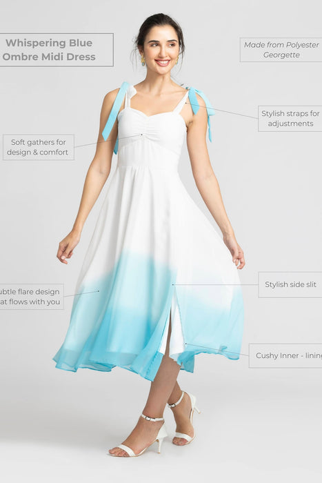 Whispering Blue Ombre Mini Dress