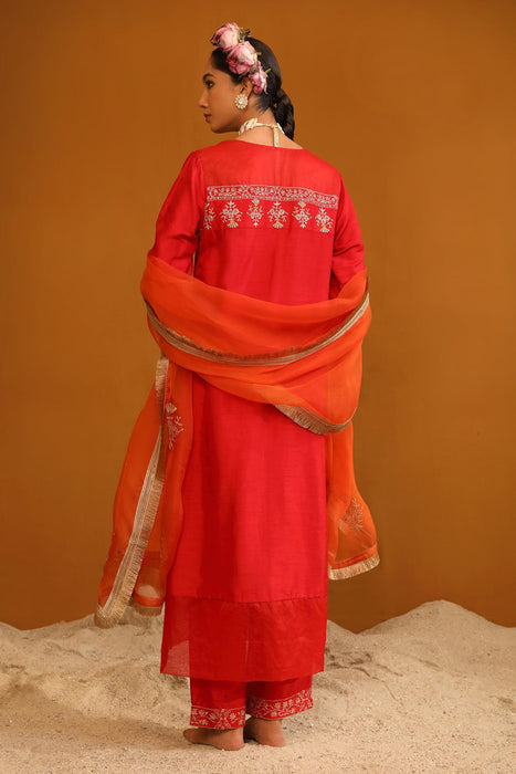 Zeenat Kurta Set - Deep Red