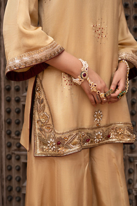 Noor-e-Zar Hand-Embroidered Sharara Set