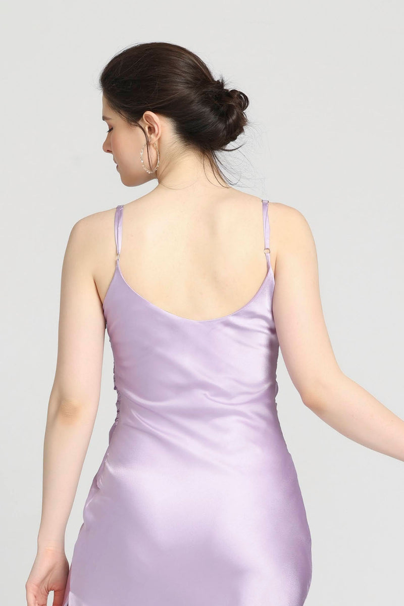 Lavender Elegance Cowl Midi Dress