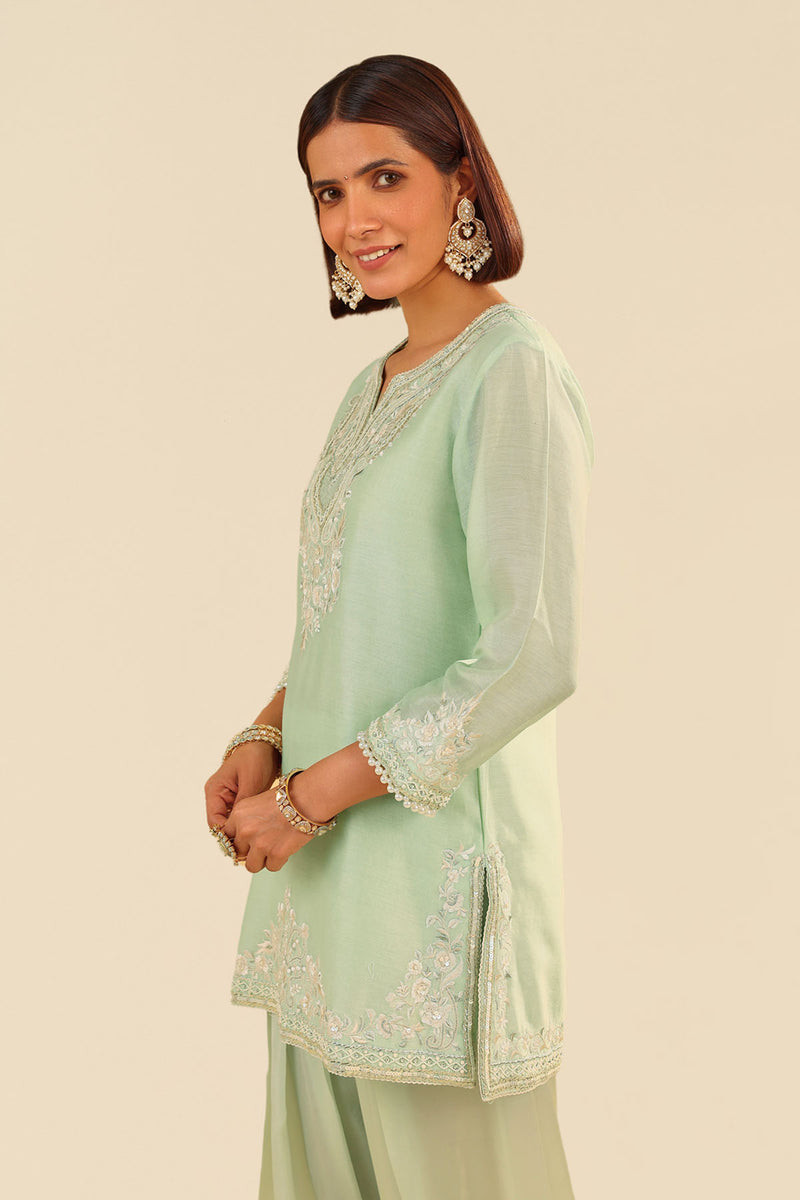 Haniya - Short Kurta With Salwar (Mint Green)