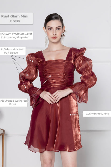 Rust Glam Mini Dress