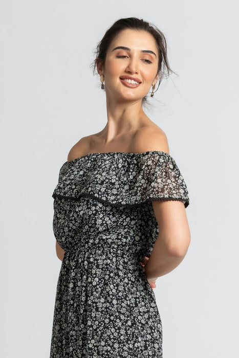 Moonlit Romance Off Shoulder Dress