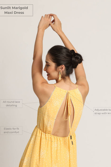 Sunlit Marigold Maxi Dress