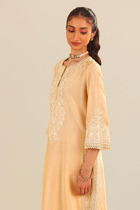 Sereen - A-Line Kurta With Palazzo (Beige)