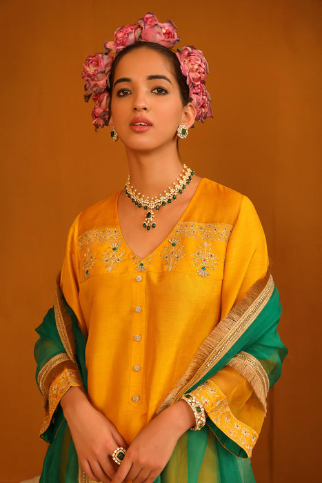 Zeenat Kurta Set - Mustard Yellow