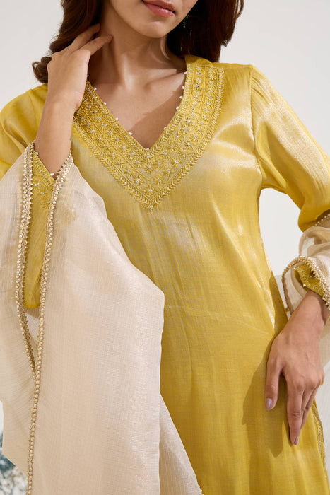 Old Yellow Kota Tissue Dupatta