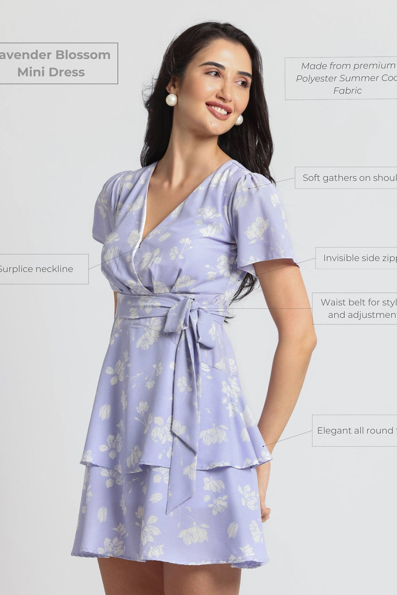 Lavender Blossom Mini Dress