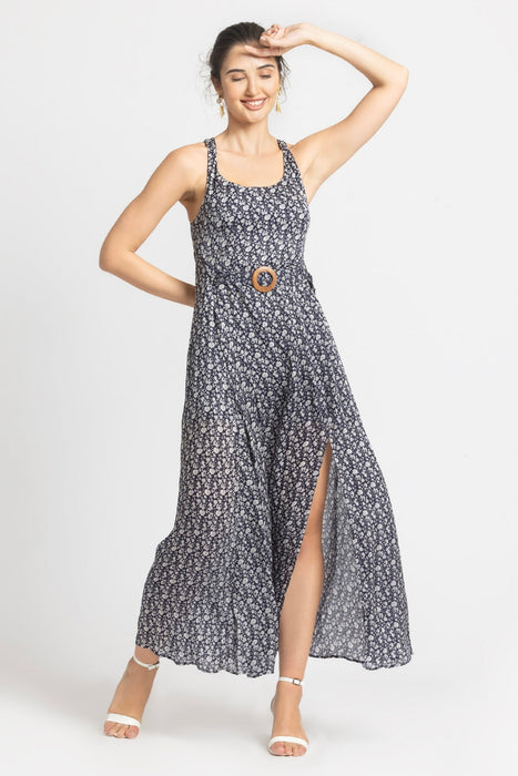 Blue Motif Maxi Dress